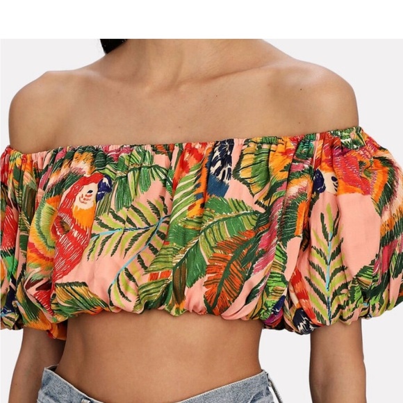 BOTH ***FARM RIO MACAW LEAVES crop top and skirt - LETS MAKE A DEAL!!! - Picture 2 of 7